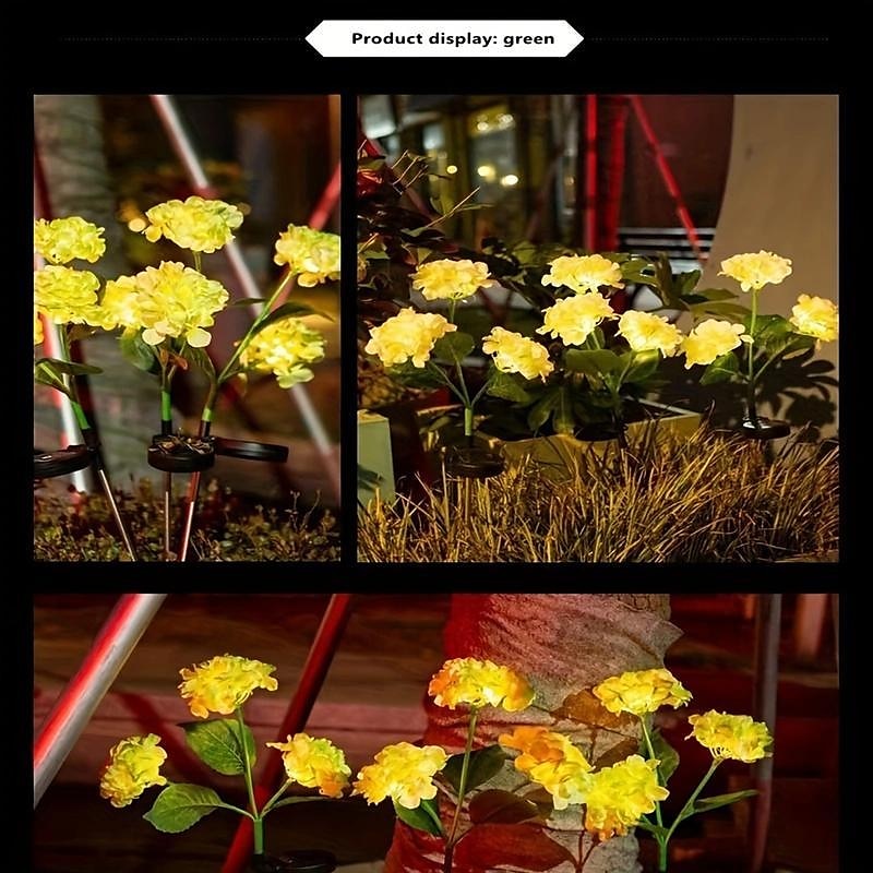 Hydrangea Solar Pathway Garden Stake Lights - Waterproof Solar Simulation Flower Floor Light for Villa, Courtyard, Lawn & Garden Decoration 2025 - $21.99 –P8