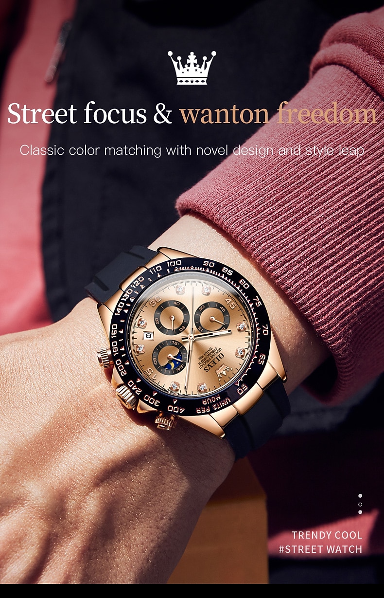 OLEVS 2875 Luxe Heren Horloges Top Merk Quartz Horloge Siliconen Sport Datum Chronograaf Waterdicht Multifunctioneel Horloge 2026 - $41.99 –P10