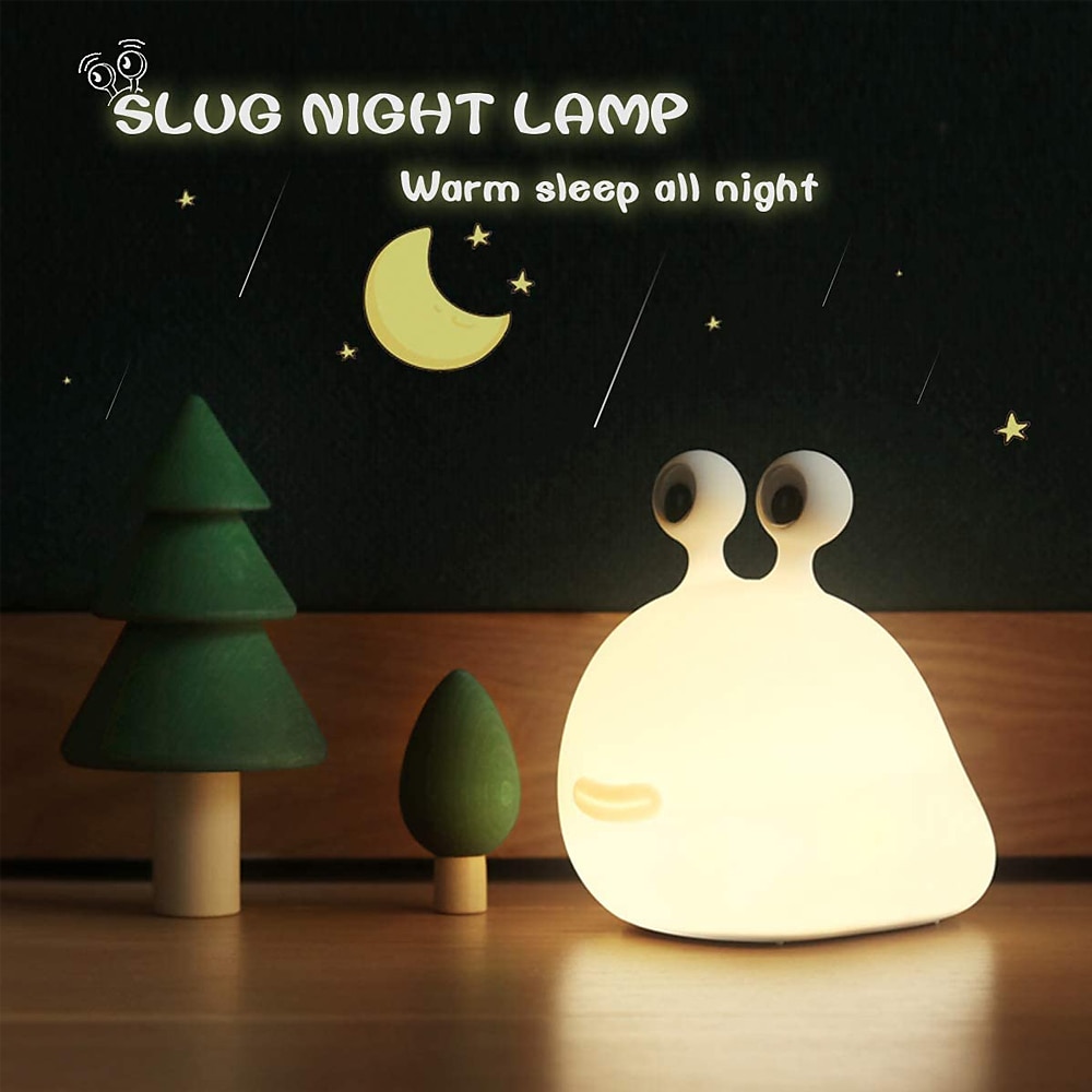 slug night light детская мягкая лампа силиконовый ночник для грудного вскармливания милая прикроватная лампа с животными для малышей дети подростки мягкий ночник с сенсорным датчиком для спальни 2025 - $29.99 –P1
