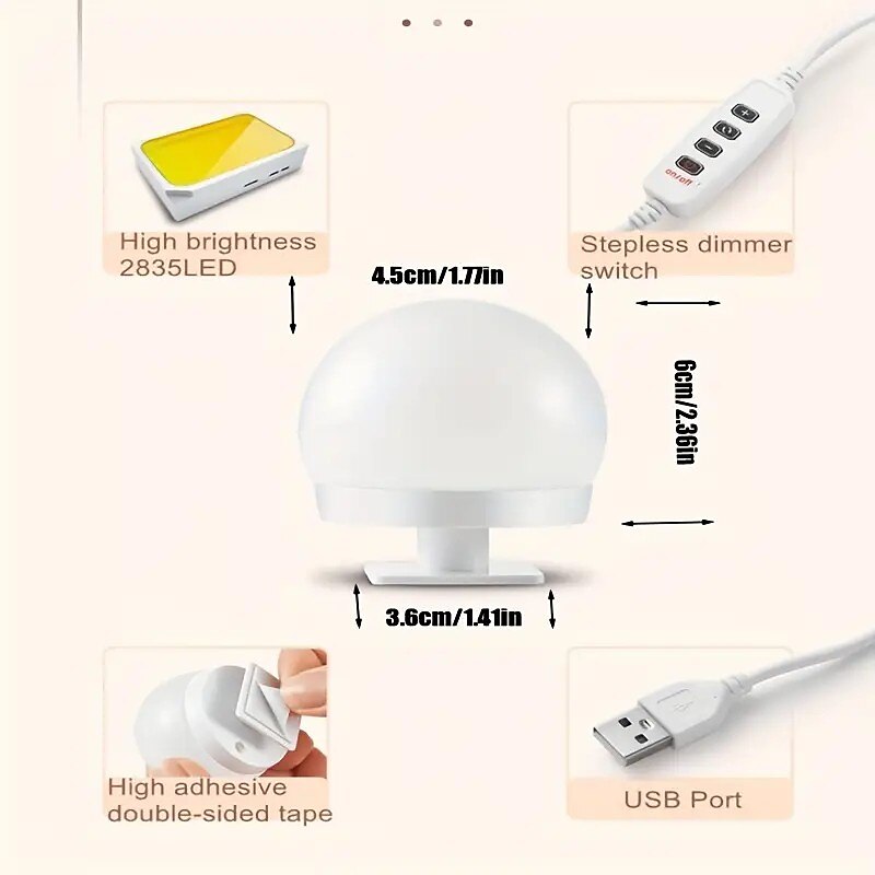 3 Colours LED Make Up Mirror Light Bulbs USB Vanity Makeup Mirror Lights Bathroom Dressing Table Lighting Dimmable LED Wall Lamp 2025 - $17.99 –P5