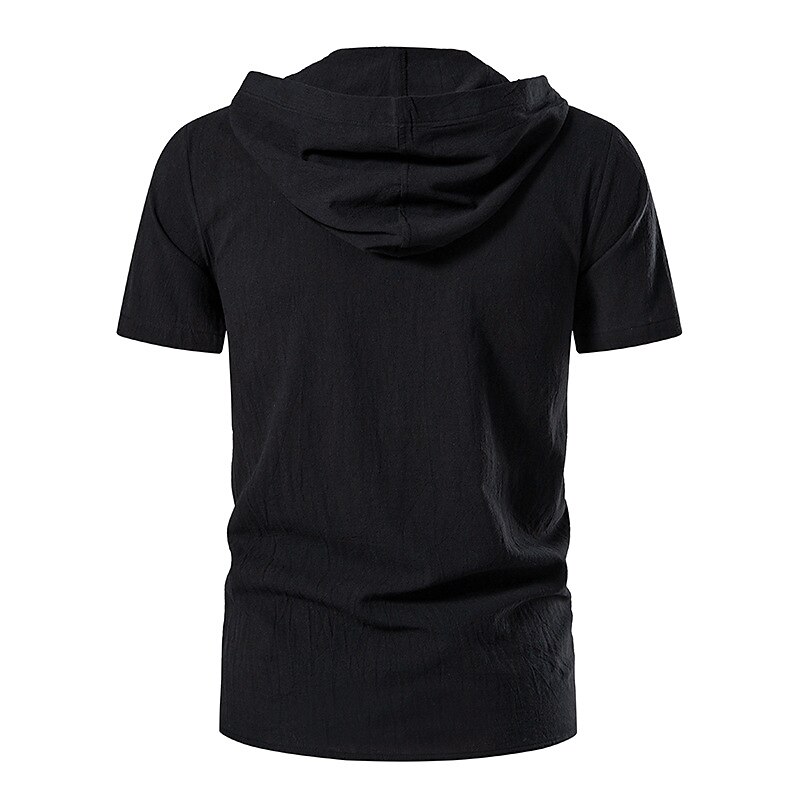 t-shirt vichinga medievale in cotone a maniche corte con cappuccio camicie da uomo in stile retrò con lacci hippie abbinati al costume larp del 2025 a $37.99 –P13