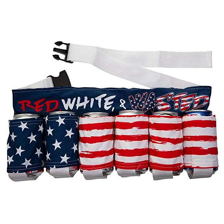 Independence Day Beer Belt, KEEP AMERICA DRUNK Beverage Beer Belt, Stripes And Stars Pattern USA Americana Patriotic Beer Belt, 4th Of July Party Decor, Summer Party Outdoor Decorations, Outdoor Party Favors 2025 - $22.99 –P14