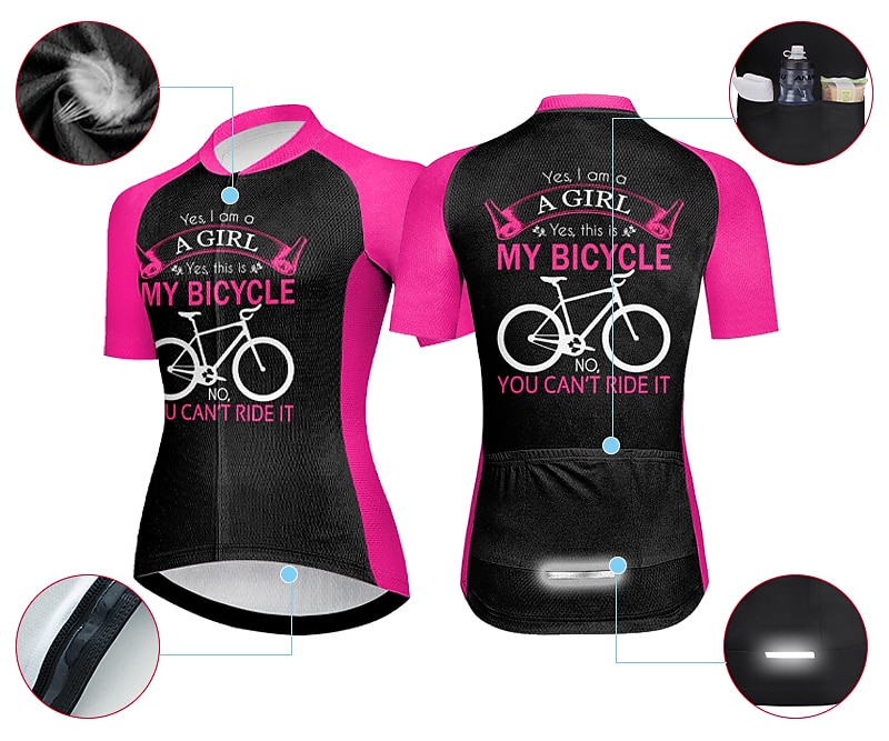Mujer Maillot de Ciclismo Graphic Letra y Número Gracioso Manga Corta Bicicleta Maillot Camiseta con 3 bolsillos traseros MTB Bicicleta Montaña Ciclismo Carretera Secado rápido Bandas Reflectantes 2026 - $30.99 –P3