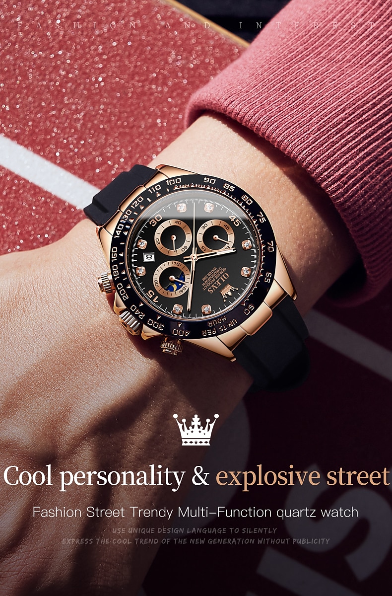 OLEVS 2875 Luxe Heren Horloges Top Merk Quartz Horloge Siliconen Sport Datum Chronograaf Waterdicht Multifunctioneel Horloge 2026 - $41.99 –P1
