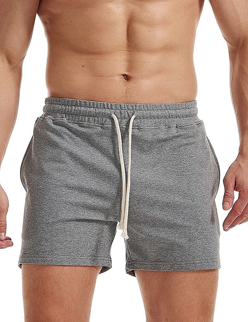 Herr Rosa shorts Atletiska shorts Svett shorts Träningsshorts Ficka Slät Komfort Andningsfunktion Utomhus Dagligen Utekväll Mode Ledigt Svart Vit 2025 - $10.99 –P2
