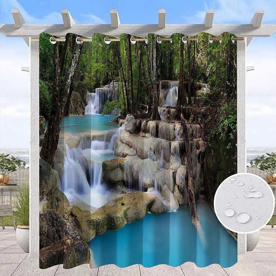 Wodoodporne zasłony zewnętrzne do wewnętrznego patio weselnego grube zasłony przelotowe do sypialni weselnej, salonu, werandy, pergoli, kabiny, 1 panel 2025 - $31.99 –P14