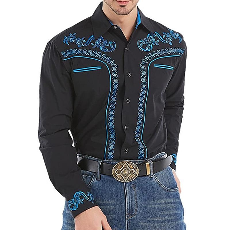 Set mit West-Cowboy-Hemd, PU-Weste, Weste, Herren, 2-teilig, Outfits, Langarm, lässig, Button-Down-Hemd, Retro-Vintage-Party, Karneval, Cosplay-Kostüm 2025 - $57.99 –P12