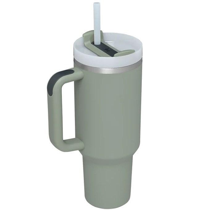 bicchiere estivo con manico da 40 once e coperchio di paglia, bottiglia d'acqua in acciaio inossidabile 304, bicchieri da viaggio isolati con tazza ghiacciata per tè e caffè regalo, tazza per auto di grande capacità con cannuccia del 2025 a $32.99 –P9