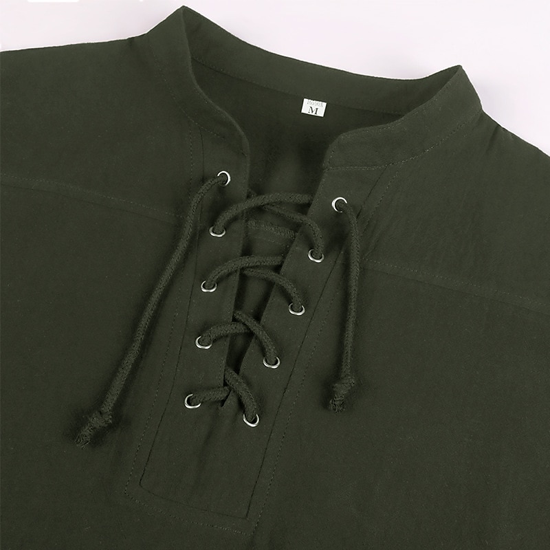 Retro / vintage Punk și gotic Medieval Bluză / Cămașă Costum Cosplay Tunică Cavaler Viching Outlander Culoare solidă Bărbați Pirat Fantezie Carnaval Casul / Zilnic Târgul Renașterii Adulți Cămașă 2025 - $30.99 –P16