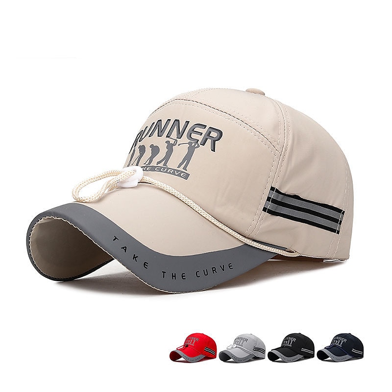 Herren Cap Basecap Kappe Schwarz Rote Polyester reflektierende Streifen Reise Strand Design Outdoor Urlaub Glatt Einstellbar Windundurchlässig 2025 - $11.49 –P1