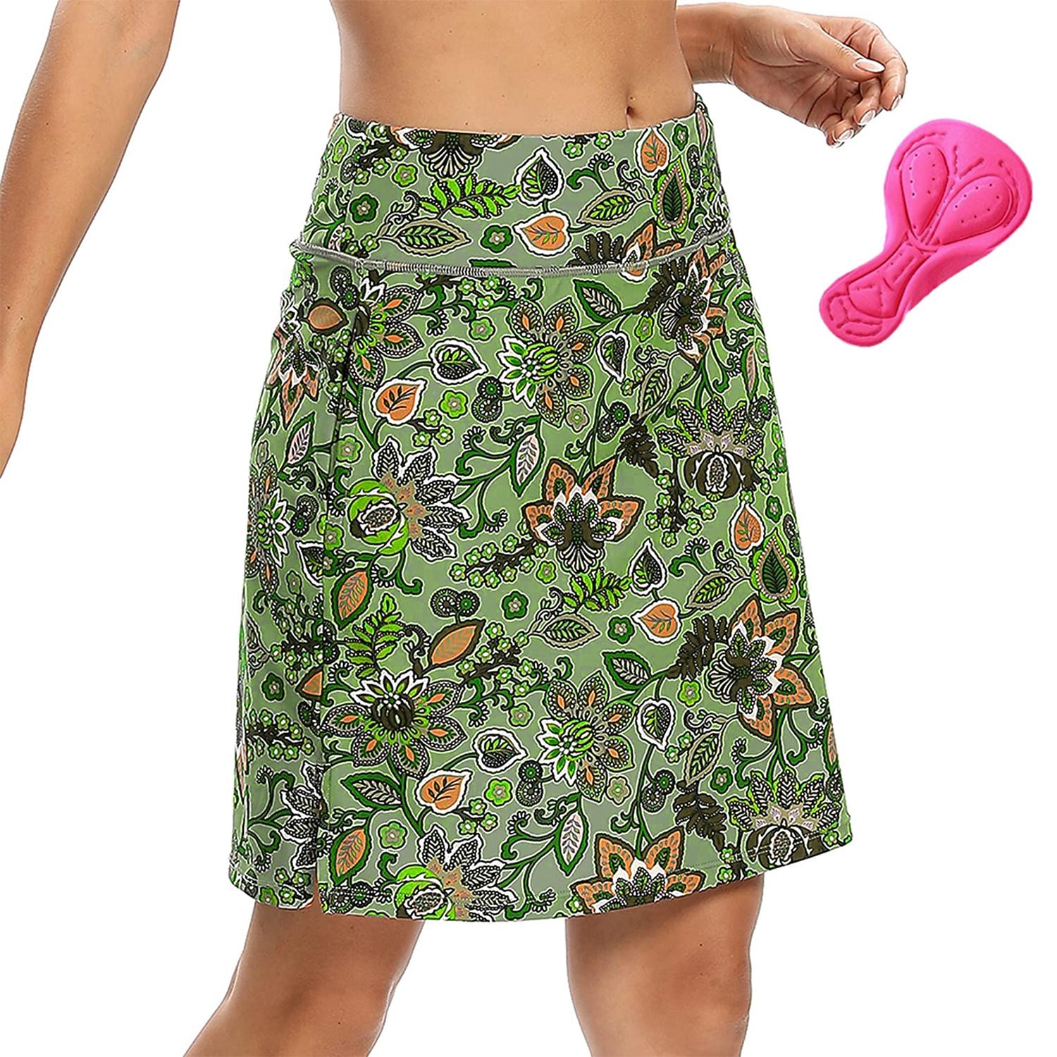 Dam Blommig Botanisk Cykelkjol Cykel Kjolar Underdelar Bergscykling Vägcykling sporter 3D Tablett Cykel Snabb tork Fuktabsorberande Skog grön Rosa Elastan Kläder Cykelkläder 2026 - $30.99 –P8