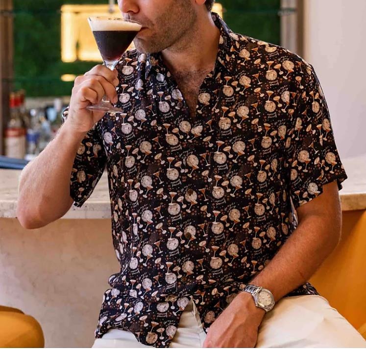 Herren Tier Leopard Hemd Hawaiihemd Sommerhemd Aloha-Shirt Kurze Ärmel Hemd Umlegekragen Tropisch Modisch Hawaiianisch Outdoor Strasse Hawaiianisch Schwarz Braun Grün S M L 2025 - $24.99 –P6