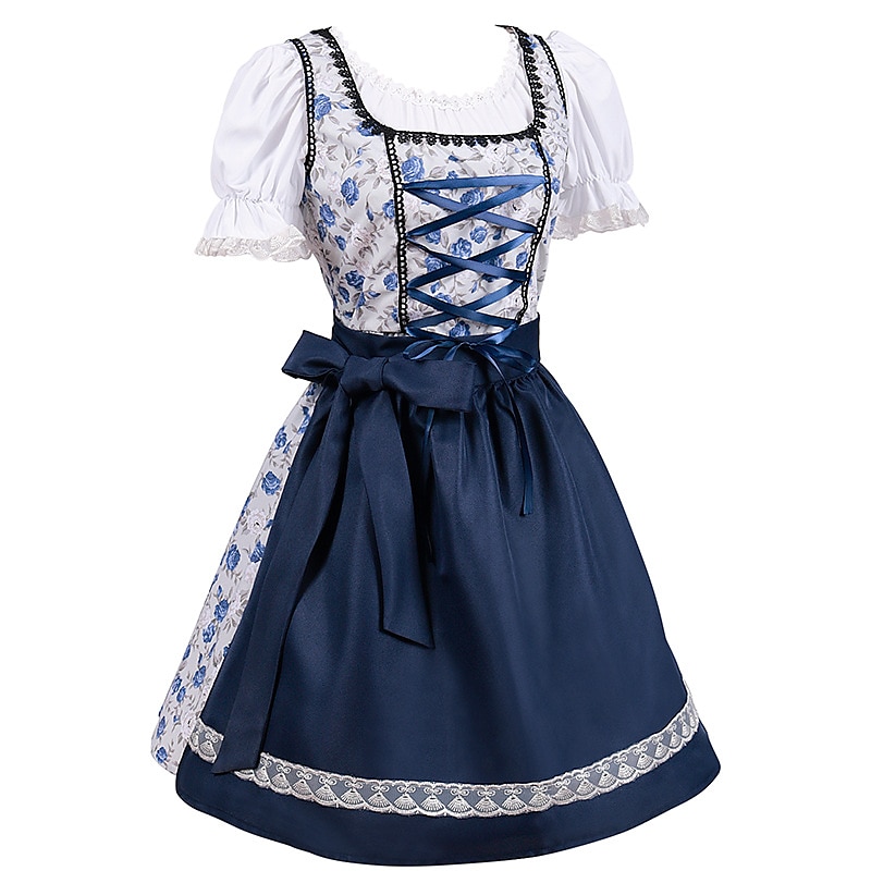 Mindszentek napja Oktoberfest Ruhák Szerepjáték Jelmezek Szobalány öltözékek Szerepjáték bajor Német Meadows Női Hagyományos stílusú ruha Blúz Ruha Kötény 2025 - $49.99 –P4