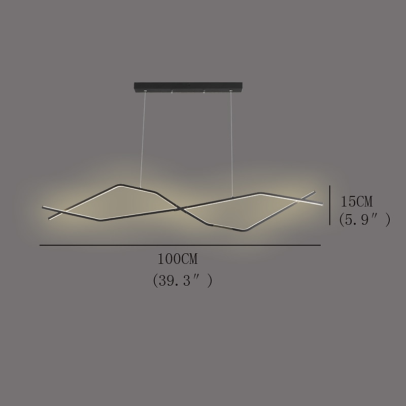 led függőlámpa 100 cm-es sziget lámpák szabályozható vonal dizájn alumínium stílusos minimalista festett felületek étkező konyhai lámpák 110-240v csak távirányítóval szabályozható 2025 - $229.99 –P3