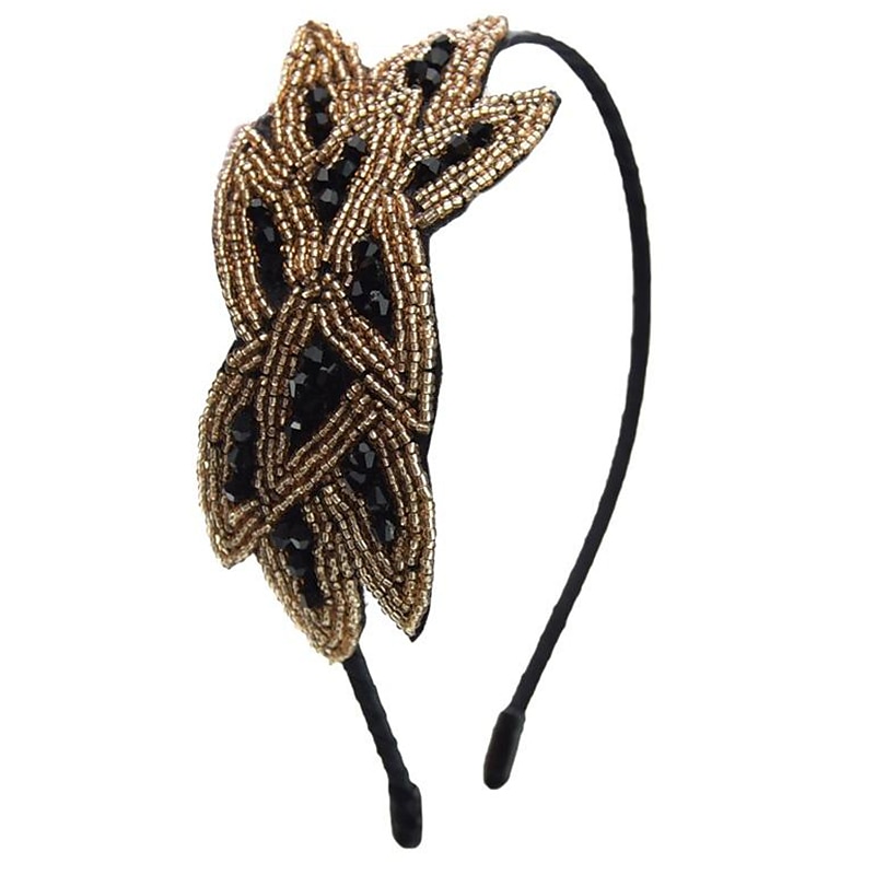 1920s Flapper Headbands for Women 20s Vintage Headpiece Rhinestone Beaded Leaf Hairband Hair Accessory 2025 - $10.49 –P3