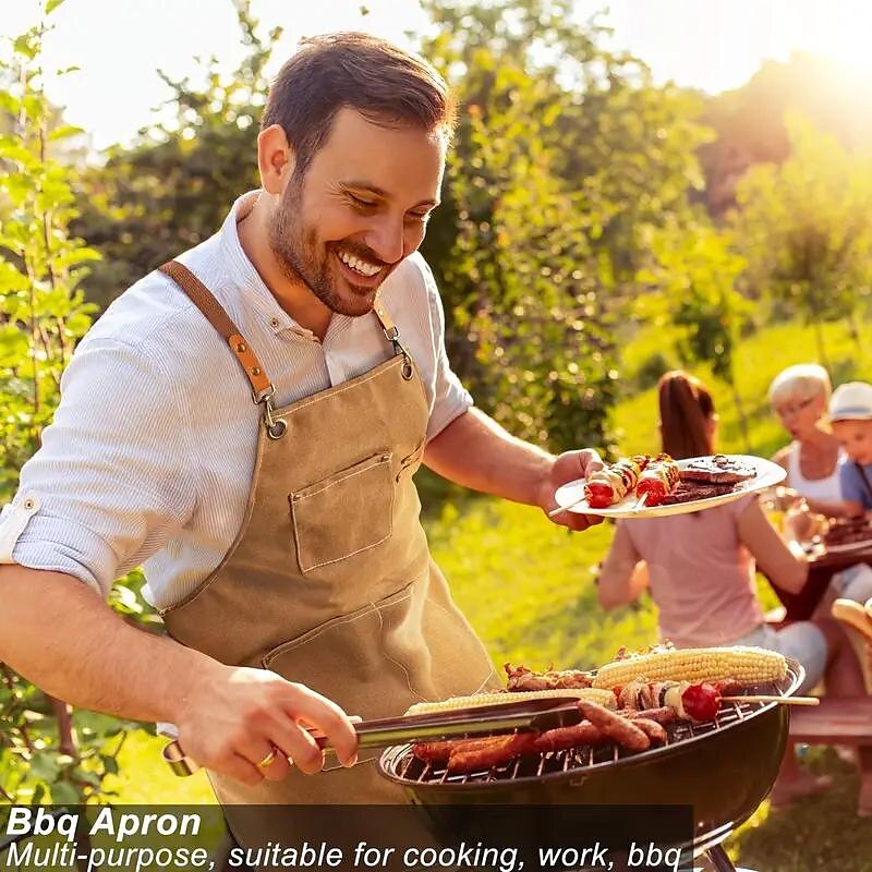 Chef Apron For Women and Men, Kitchen Cooking Apron, Personalised Gardening Apron with Pocket Work Aprons Cross Back Heavy Duty Adjustable 2025 - $22.99 –P1