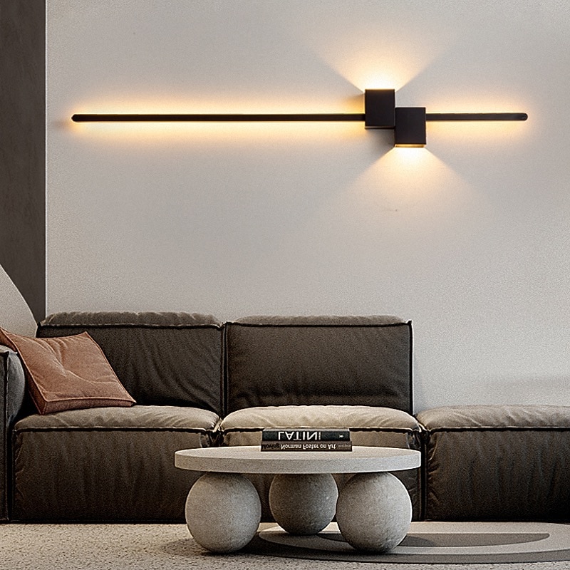 Lâmpada de parede led design de tira para cima e para baixo luz 61/90cm moderna lâmpada de parede de fundo led sala de estar quarto cabeceira 10w alumínio luz de parede interna ligting arandela de 2026 por $154.99 –P5