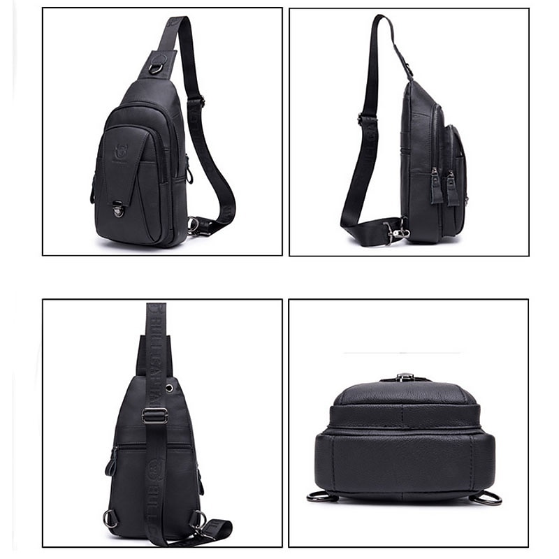 BULL CAPTAIN High Quality Men Genuine Leather Cowhide Vintage Chest Back Pack Travel fashion Cross Body Messenger Shoulder Bag 2025 - $51.99 –P13