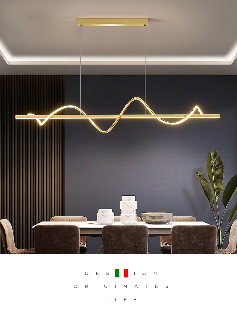 светодиодный подвесной светильник островное освещение 100 см диммируемый линейный дизайн алюминий стильная минималистская окрашенная отделка столовая кухня освещение 110-240 В только с диммированием 2026 - $249.99 –P3