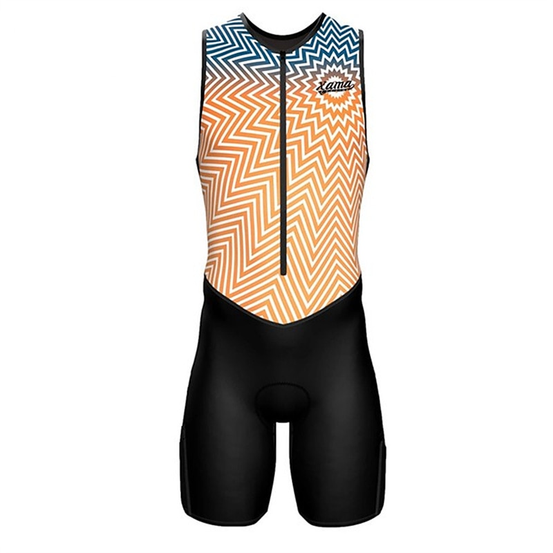 Herren Triathlonanzug Ärmellos Triathlon Silber Hellgelb Schwarz / Orange Graphic Fahhrad Lycra Sport Graphic Bekleidung 2025 - $46.99 –P5