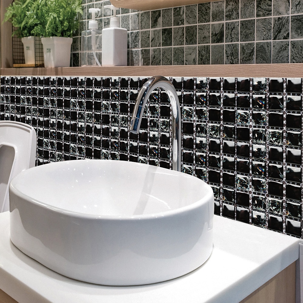 10 piezas 3d mosaico azulejo de cristal pegatina de vidrio tilediy impermeable autoadhesivo pegatina de pared 2025 - $7.99 –P9