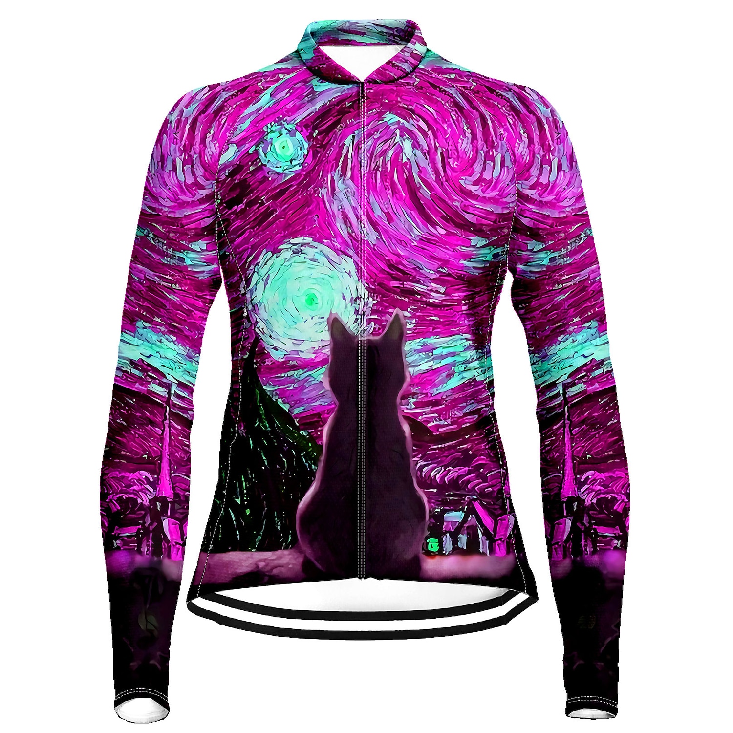 Per donna Maglia da Ciclismo Gatto Divertente Manica Lunga Bicicletta Maglia Top con 3 tasche posteriori Mountain Bike MTB Ciclismo su strada Asciugatura Rapida Strisce Riflettenti Tasca Posteriore del 2026 a $34.99 –P6