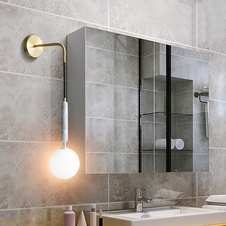iluminación de baño luz de tocador ip20 g9 aplique de pared iluminación latón cepillado luz de baño con pantalla de vidrio transparente aplique de pared de baño luz de pared para espejo cocina 2025 - $132.99 –P4