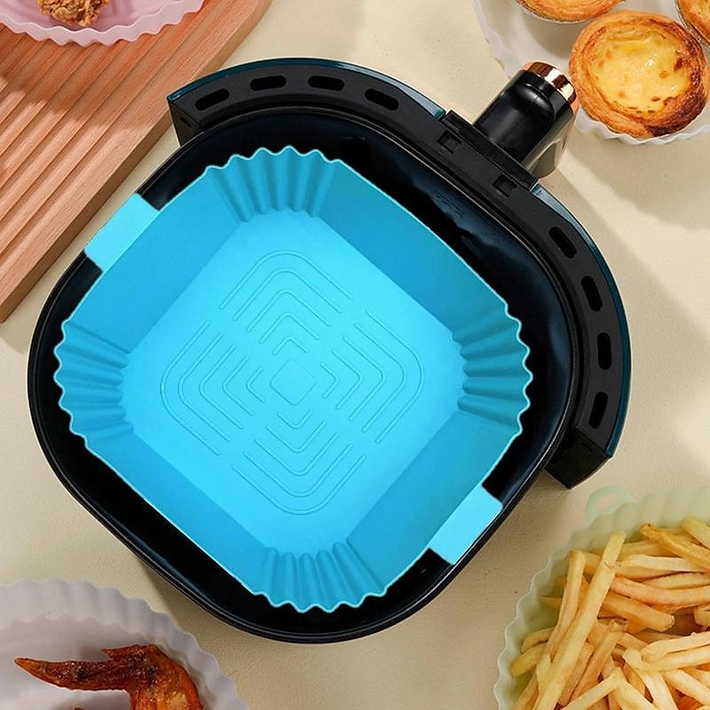 Friteuse à air ustensiles de cuisson en silicone tapis de barbecue multifonctionnel four de cuisson facile à nettoyer plateau en silicone résistant à l'huile de 2025 ? $2.99 –P6