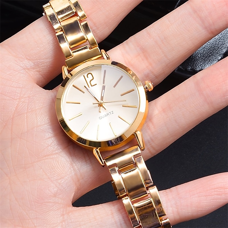 Ceas de quartz pentru femei cu brățară LOVE set de bijuterii ceas de mână analogic de lux ceas digital din oțel inoxidabil cadou pentru ea 2026 - $15.99 –P3
