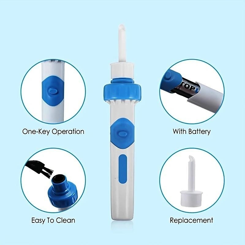 Electric Ear Suction Device,Portable Comfortable Efficient Automatic Electric Vacuum Soft Ear Pick Ear Cleaner Easy Earwax Remover Soft Prevent Ear-Pick Clean Tools Set for Adults Kids 2025 - $9.49 –P3