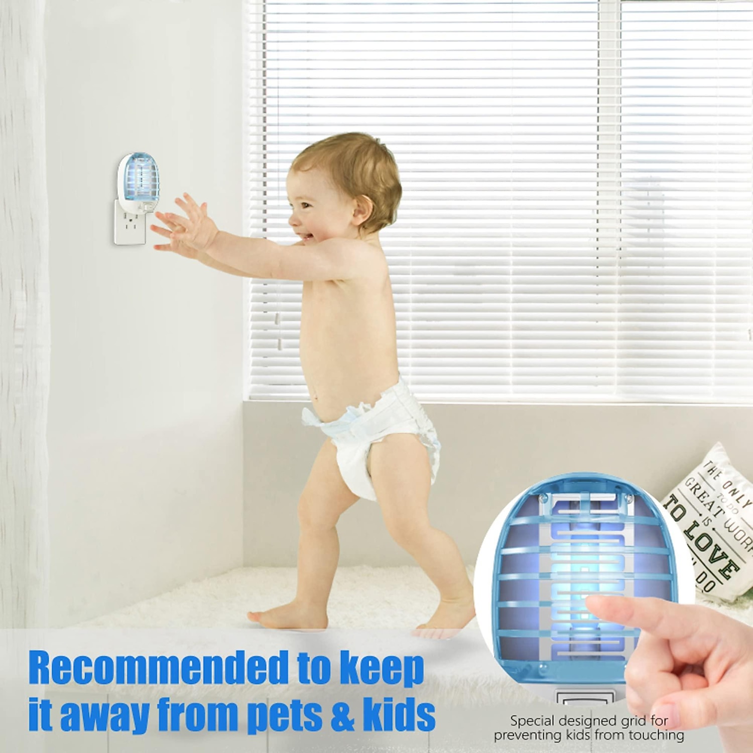bug zapper innendørs, fluefelle for innendørs, elektronisk myggdreper mygg zapper med blått lys for stue, hjem, kjøkken, soverom, babyrom, kontor(2 pakker) 2025 - $8.49 –P4