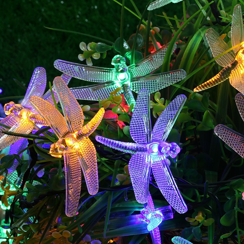 Solar-Lichterkette für die Gartendekoration – 5 m, 20 LEDs, Libelle und Schmetterling, wasserdichte Kranzlichter für den Rasen, Hochzeits- und Partydekoration 2025 - $14.99 –P10