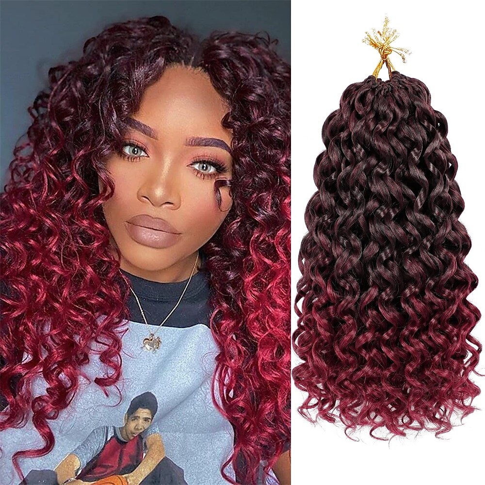 Crochet Hair 12 Inch 8 Packs Gogo Curl Curly Crochet Hair Beach Curl  Crochet Hair Extensions Ocean Wave Crochet Hair For Black Women(12 inch 8  packs 1B) 12 Inch (Pack of 8) 1B