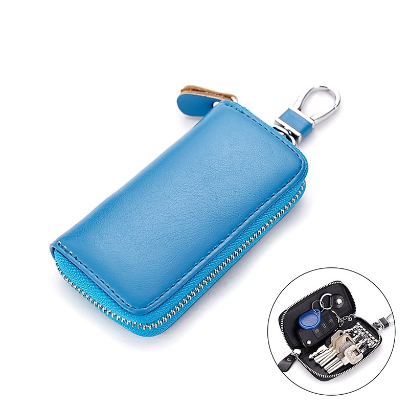 Cuero de vaca partido hombres mujeres llavero casa llavero bolsa organizador coche llave caso bolsa multifuncional pequeña cartera mini monedero 2025 - $14.99 –P15
