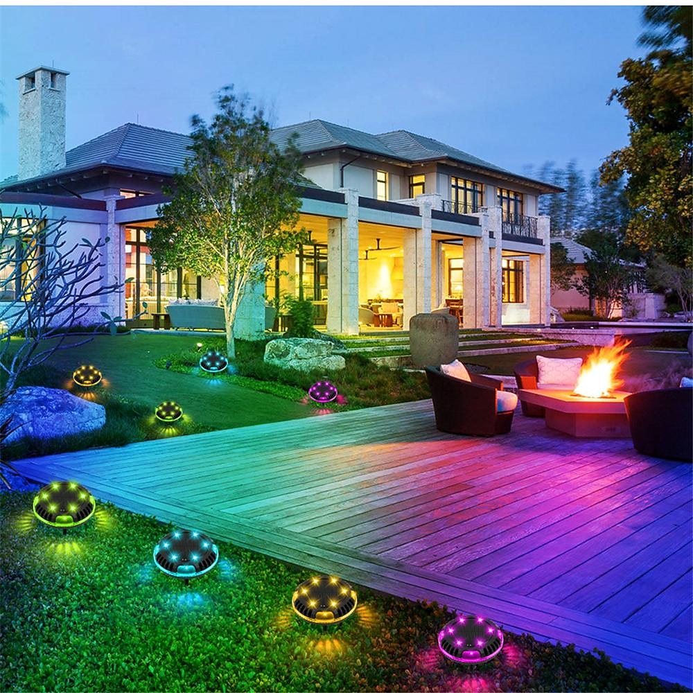 2026年 ソーラーグラウンドライト屋外庭庭パティオディスクライトマルチカラー自動変化10LED防水地中景観照明  コレクション – $20.99 –P4