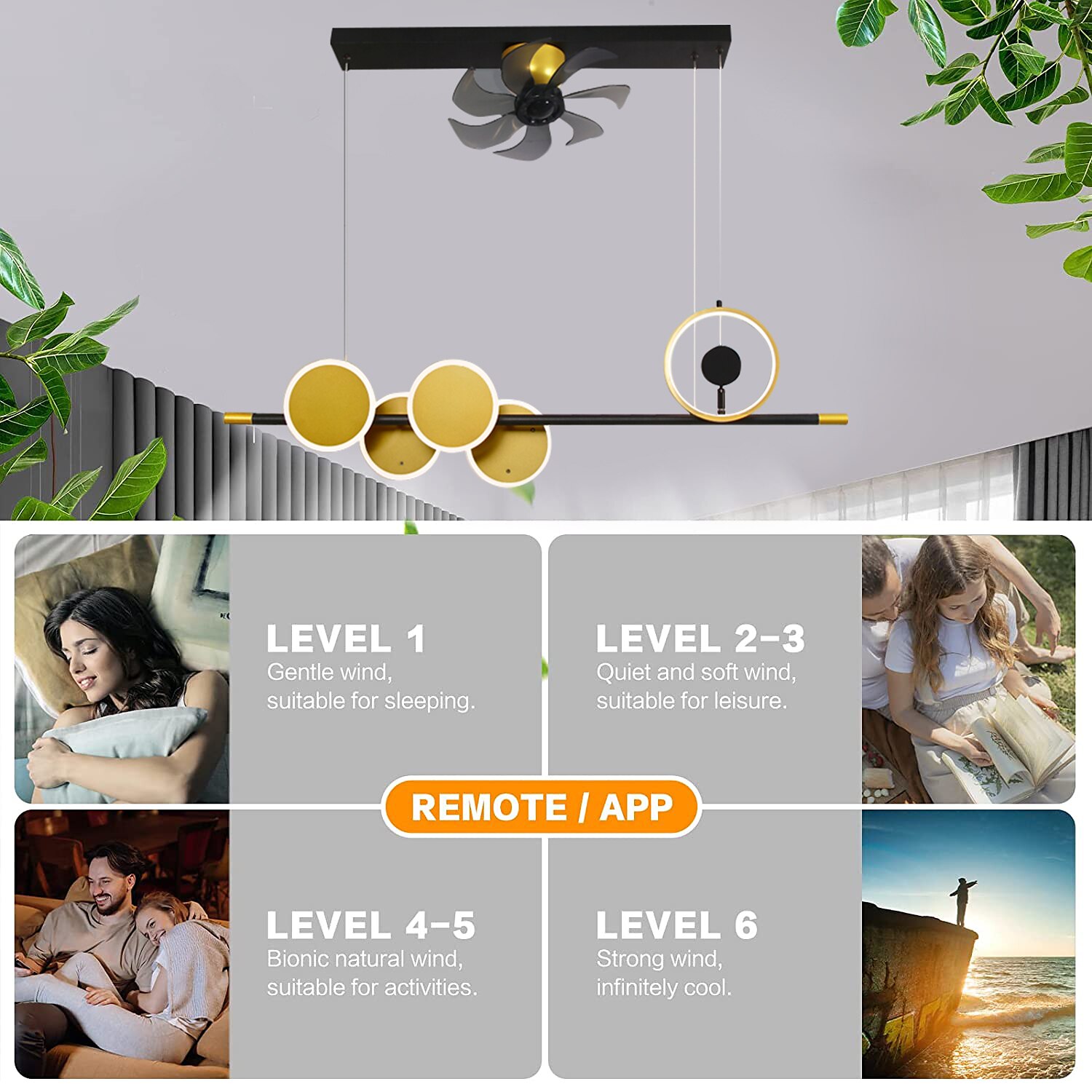 ventilateur de plafond avec application de conception de doublure de lampe de coucher de soleil rotative à 360 °&amp; télécommande 100cm 5 lumières dimmable 6 vitesses de vent ventilateur de plafond de 2025 ? $413.29 –P10