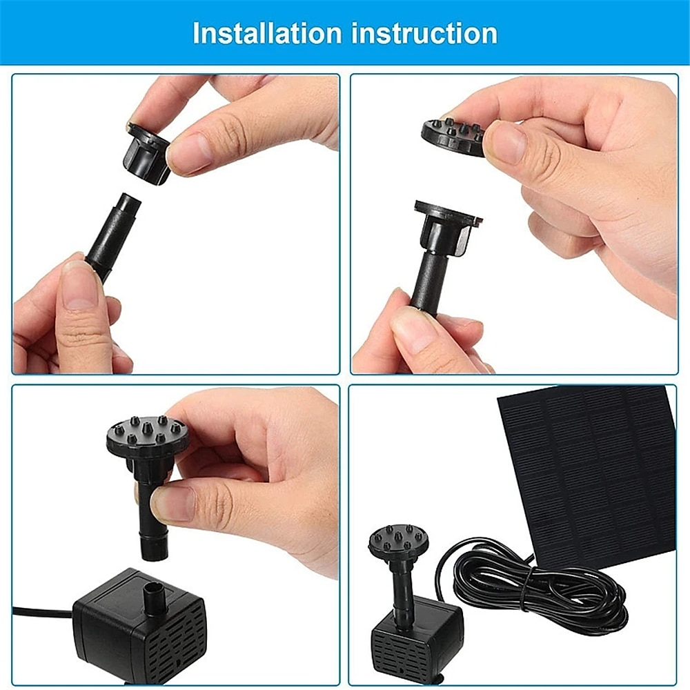 солнечный фонтан водяной насос солнечный сад пруд фонтан водопад открытый птица купание вид на воду фонтан украшение сада без освещения 2026 - $27.99 –P5