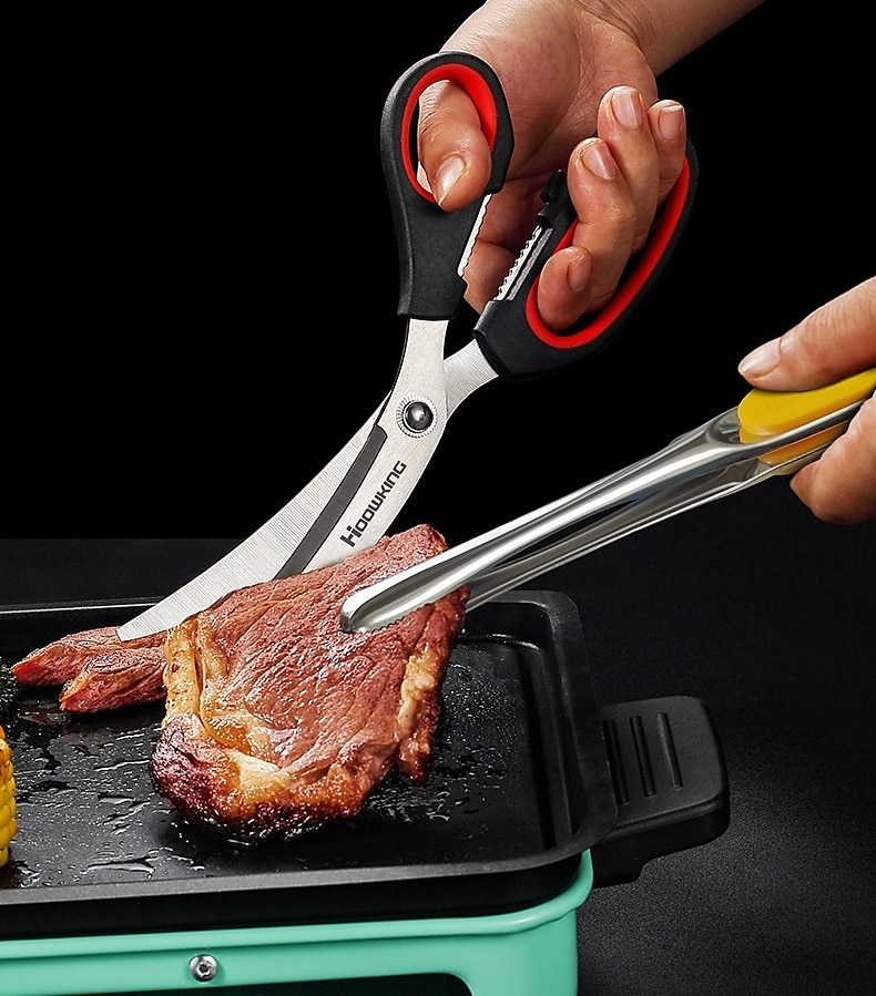 Style Korean Elbow Barbecue Scissors Multifunctional Kitchen Scissors 304  Stainless Steel Barbecue Clip Barbecue Set 2024 - US $8.51