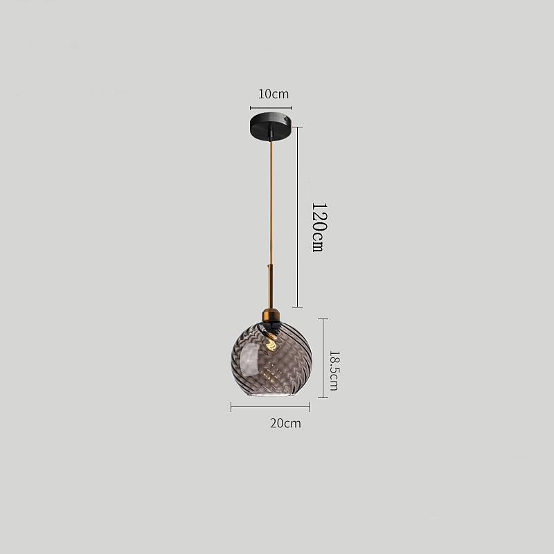 Lampes suspendues à LED îlot de cuisine en verre 10 "éclairage en verre soufflé à la main luminaires d'entrée de foyer de ferme moderne globe suspendu au plafond sur la table ambre/gris fumé 110-240v de 2025 ? $135.99 –P8