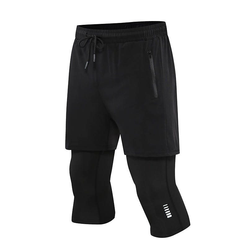 Homme Pantalon de compression Collant Short Cordon 2 en 1 Sous Vêtement Athlétique Athleisure Spandex Respirable Séchage rapide Evacuation de l'humidité Aptitude Exercice Physique Fonctionnement de 2025 ? $22.39 –P9
