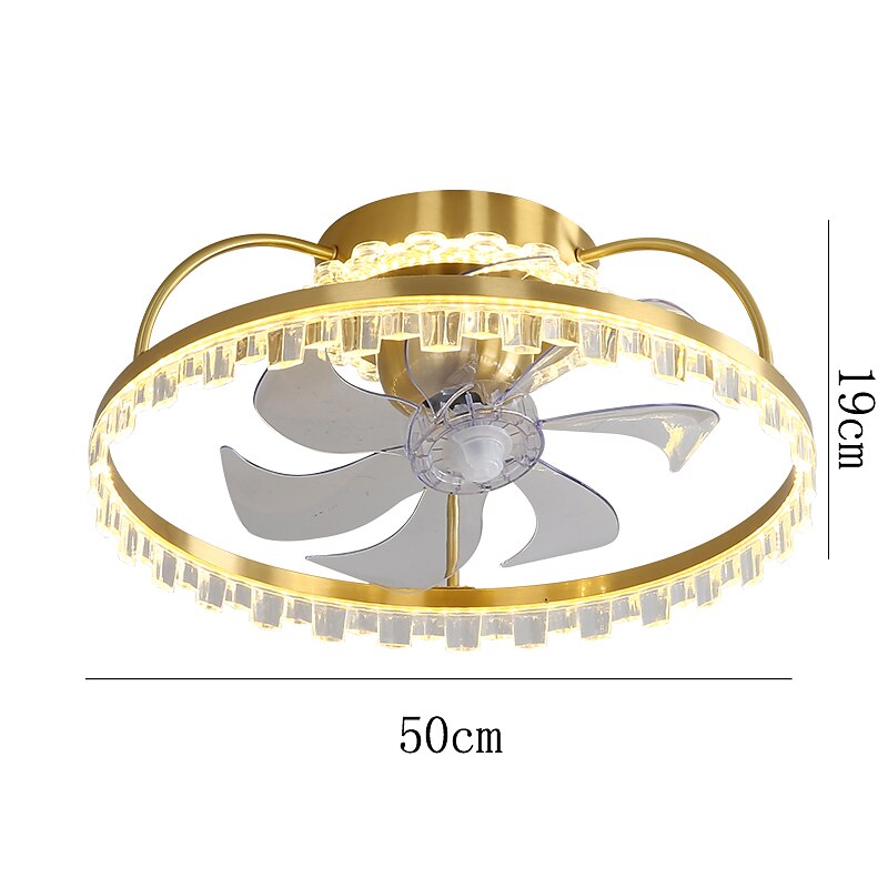 Ceiling Fan with Light Dimmable Circle Design Crystal 50cm 6 Wind Speeds Modern Ceiling Fan for Bedroom, Living Room App & Remote Control 110-240V 2025 - $331.09 –P9