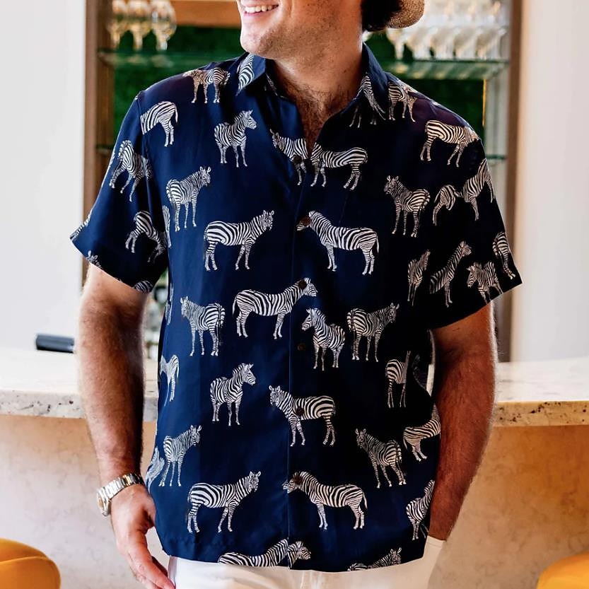 Herren Tier Leopard Hemd Hawaiihemd Sommerhemd Aloha-Shirt Kurze Ärmel Hemd Umlegekragen Tropisch Modisch Hawaiianisch Outdoor Strasse Hawaiianisch Schwarz Braun Grün S M L 2025 - $24.99 –P8