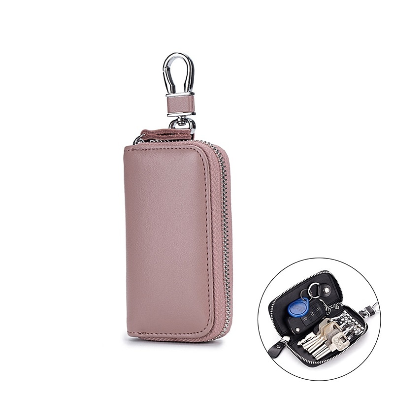 Cuero de vaca partido hombres mujeres llavero casa llavero bolsa organizador coche llave caso bolsa multifuncional pequeña cartera mini monedero 2025 - $14.99 –P6