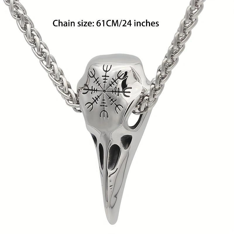 colier viking craniu de corb pandantiv odin rună amuletă bijuterii pirați medievale pentru bărbați retro vintage 2025 - $12.99 –P1