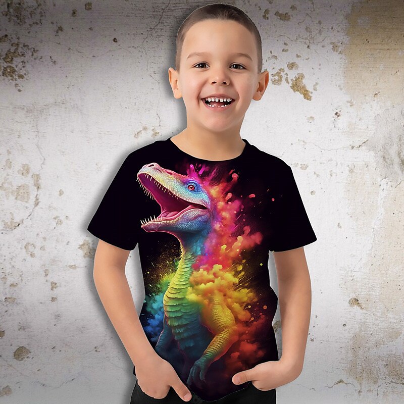 Chlapecké 3D Grafika Zvíře Dinosaurus Tričko Košilky Krátký rukáv 3D tisk Léto Jaro Aktivní Sportovní Módní Děti 3-12 let Venkovní Ležérní Denní Běžný 2025 - $11.99 –P2