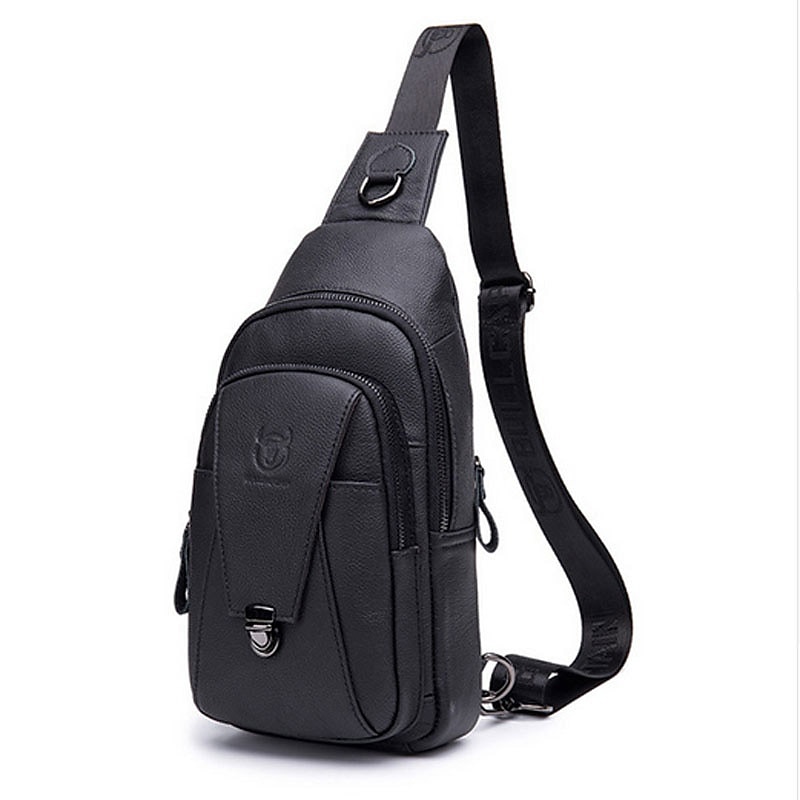 BULL CAPTAIN High Quality Men Genuine Leather Cowhide Vintage Chest Back Pack Travel fashion Cross Body Messenger Shoulder Bag 2025 - $51.99 –P14