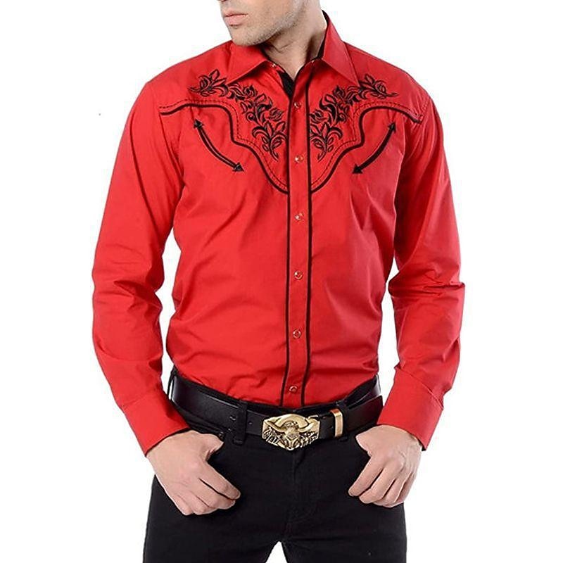 Set mit West-Cowboy-Hemd, PU-Weste, Weste, Herren, 2-teilig, Outfits, Langarm, lässig, Button-Down-Hemd, Retro-Vintage-Party, Karneval, Cosplay-Kostüm 2025 - $57.99 –P18