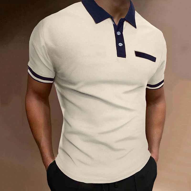 Herren Polos mit Knöpfen Poloshirt Casual Festtage Kargen Kurzarm Modisch Basic Glatt Klassisch Sommer Regular Fit Weiß Rosa Orange Kaki Polos mit Knöpfen 2025 - $15.49 –P5
