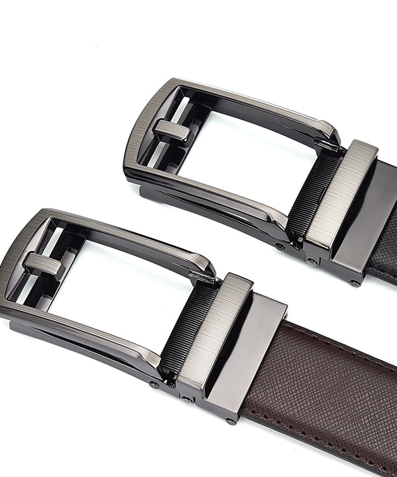 Pánské Kožený pásek Řemen s ráčnou Hovězí kůže retro tradiční Bez vzoru Černá Kávová Denní nošení Jdeme ven Víkend 2026 - $21.99 –P5