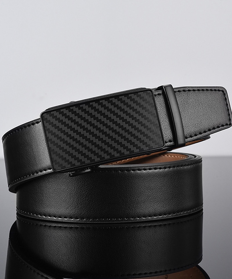 ceinture en cuir pour hommes ceinture à cliquet de 35 mm de large ceinture habillée en cuir de vachette noir élégant décontracté gentleman plaine rencontrer presque toutes les occasions et tenues de 2025 ? $22.99 –P4